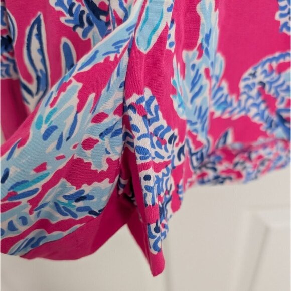 Lilly Pulitzer Dusk Romper Womens Size Small Pink Samba Coral Sleeveless Preppy - Picture 4 of 12